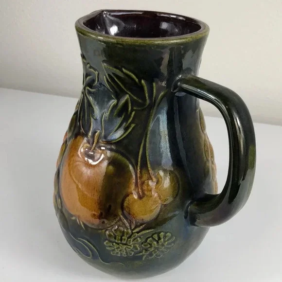 Vintage Scheurich Keramik West Germany Stoneware Juice Jug Apple Cherry Grape - Picture 10 of 12